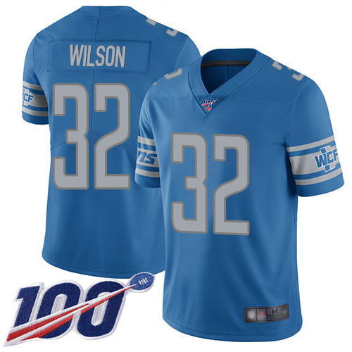 Detroit Lions Limited Blue Men Tavon Wilson Home Jersey NFL Football #32 100th Season Vapor Untouchable